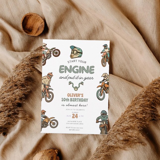 Any age Dirt bike boy birthday Inbjudningar (Skapare uppladdad)