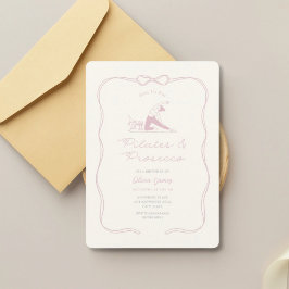 Any age pilates and prosecco birthday inbjudningar