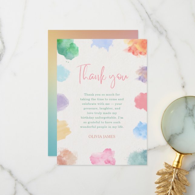 Any age sip and paint birthday  tack kort (Fram/Back In Situ)