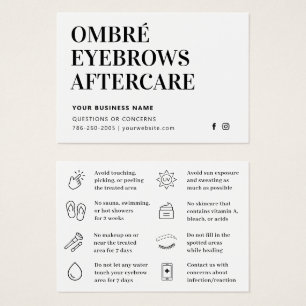 Any Color Ombre Powder Brows Aftercare Advice Visitkort