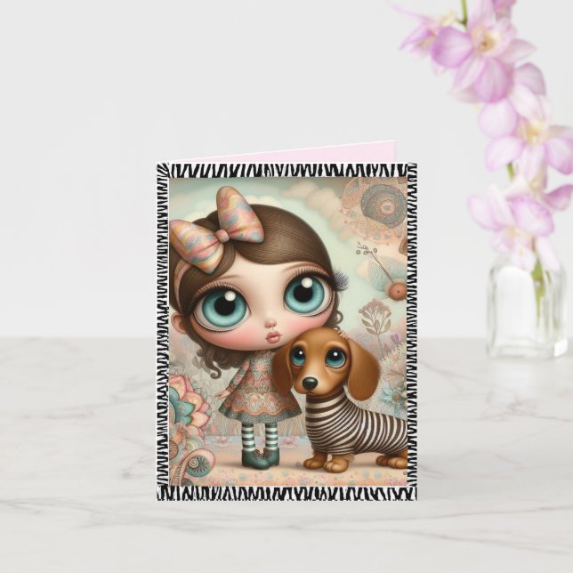 Any Occasion Dachshund Greeting Card Kort (Orkide)