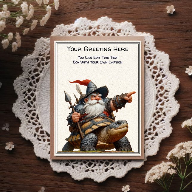 Any Occasion Gnome and Elven Warrior Storybook Vykort (Skapare uppladdad)