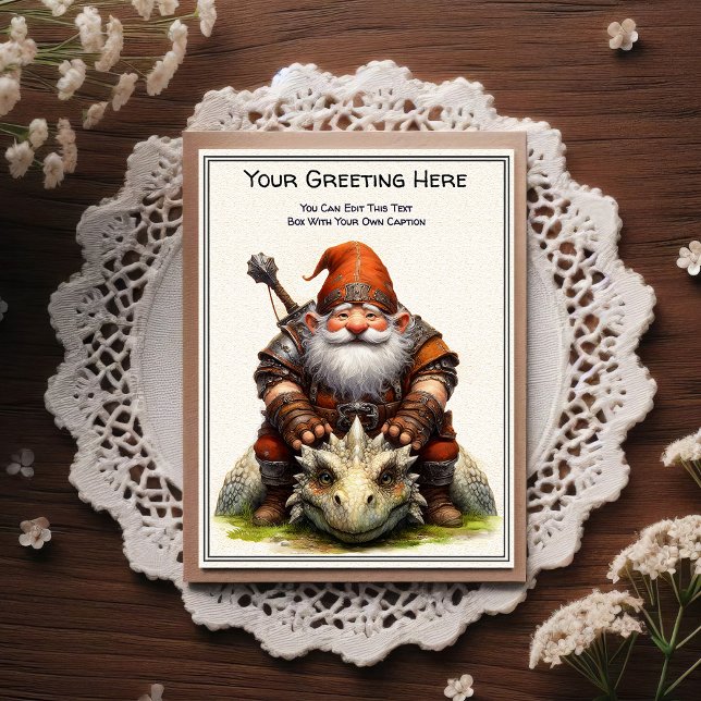 Any Occasion Gnome and Elven Warrior Storybook Vykort (Skapare uppladdad)