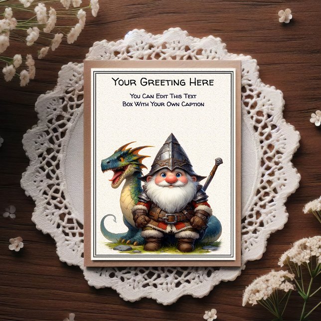 Any Occasion Gnome and Elven Warrior Storybook Vykort (Skapare uppladdad)