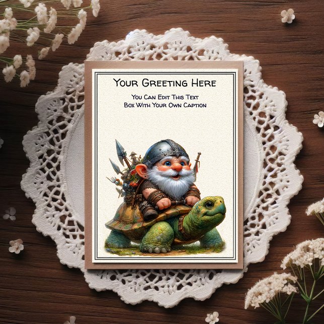 Any Occasion Gnome and Elven Warrior Storybook Vykort (Skapare uppladdad)