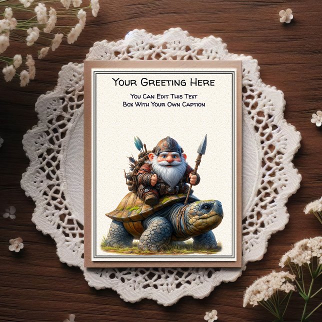 Any Occasion Gnome and Elven Warrior Storybook Vykort (Skapare uppladdad)