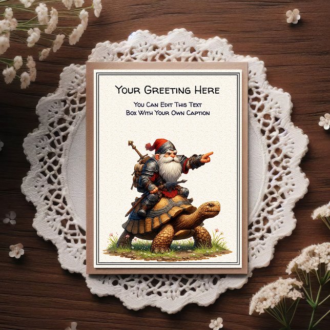 Any Occasion Gnome and Elven Warrior Storybook Vykort (Skapare uppladdad)