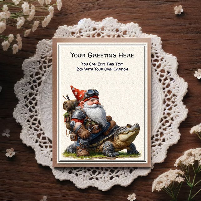 Any Occasion Gnome and Elven Warrior Storybook Vykort (Skapare uppladdad)