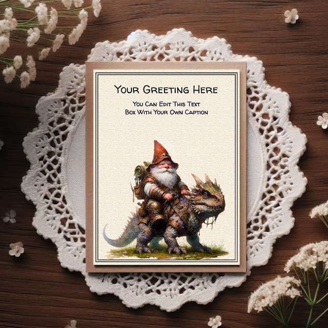 Any Occasion Gnome and Elven Warrior Storybook Vykort (Skapare uppladdad)