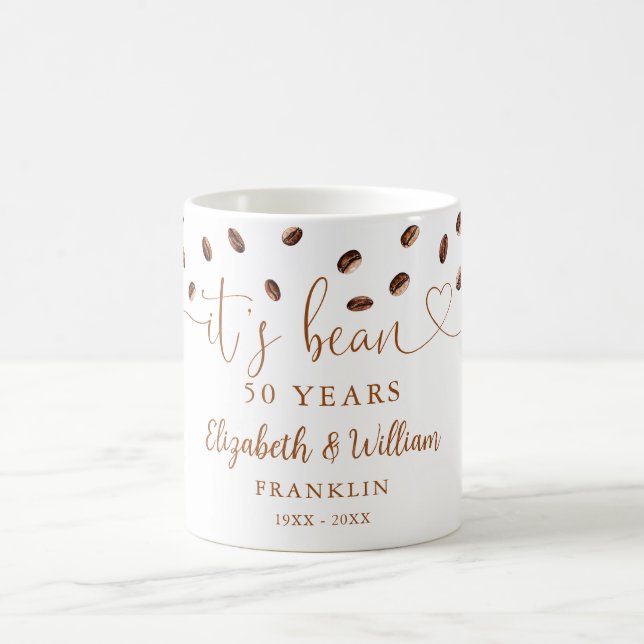 Any Wedding Anniversary Year Coffee Themed Kaffemugg (Center)