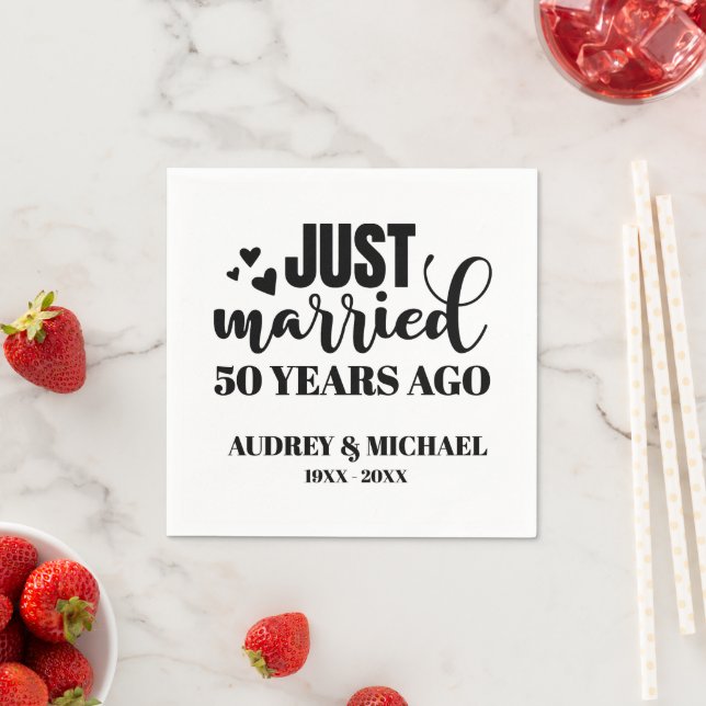 Any Year Anniversary Personalized Pappersservett (Insitu)