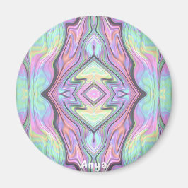 ANYA ~ Grönt och Rosa av Gult Magnet