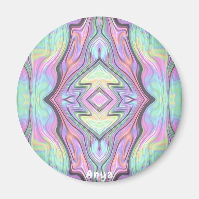 ANYA ~ Grönt och Rosa av Gult Magnet (Framsidan)