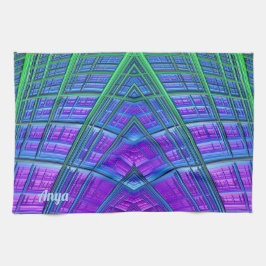 ANYA ~ Lila Grönt Blue ~ ORIGINAL ~ Kökshandduk