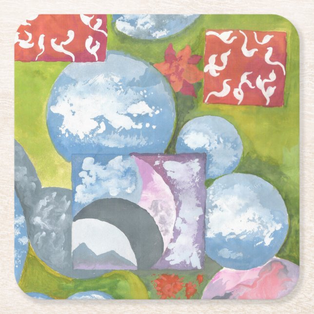 AnyaC:s övervakning av folkkonst Underlägg Papper Kvadrat (Framsidan)