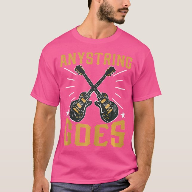 Anystring Goes Acoustic Guitar T Shirt (Framsida)