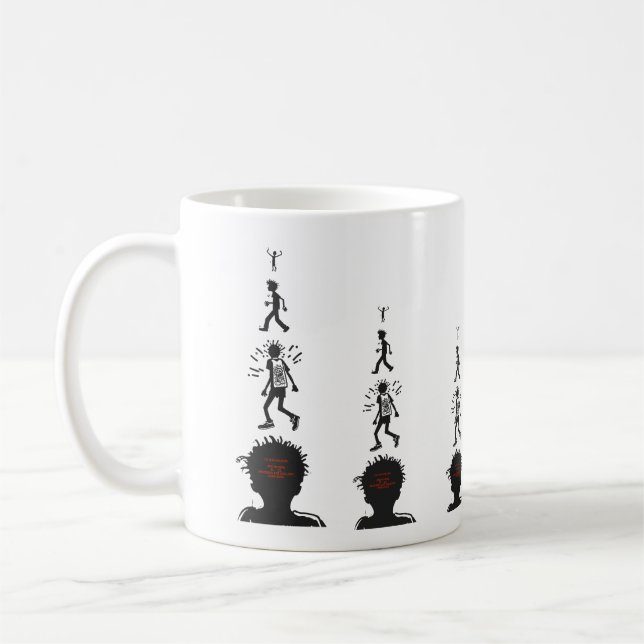 "Anywhere" Abstrakt Tillväxtfigur Konst T-shirt Kaffemugg (Vänster)