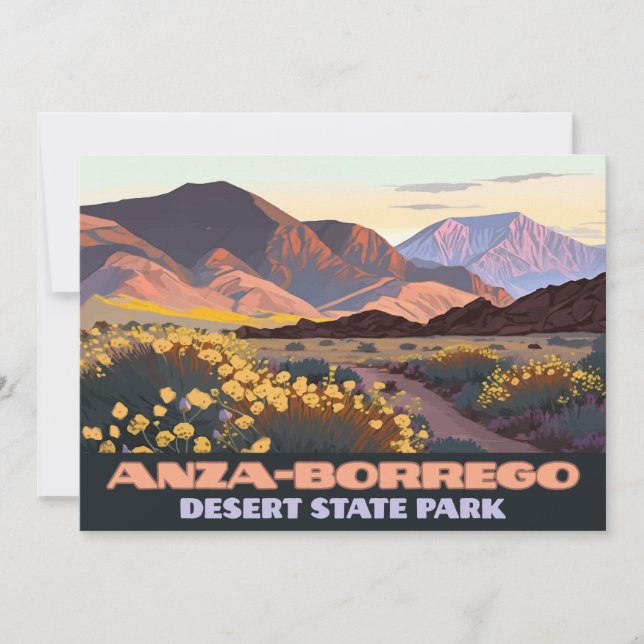 Anza Borrego Desert State Park California Flowers Inbjudningar (Framsida)