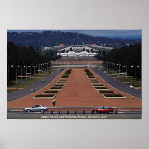 Anzac Parad och House, Canberra, Austr Poster