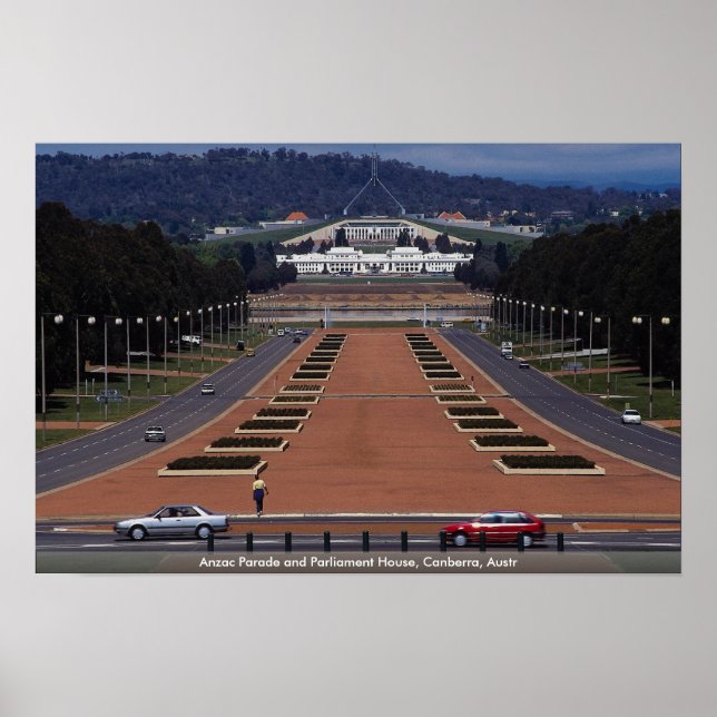 Anzac Parad och House, Canberra, Austr Poster (Framsidan)
