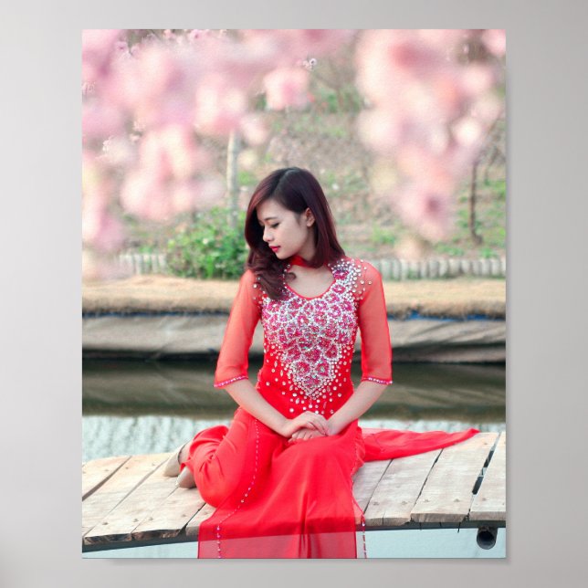 Ao Dai Traditional Vietnam Poster (Framsidan)