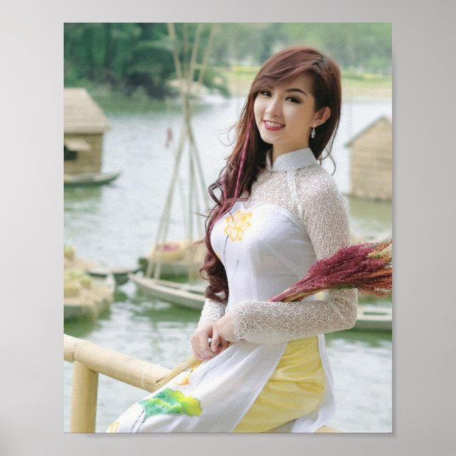 Ao Dai Traditional Vietnam Poster (Framsidan)