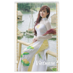 Ao Dai Traditionellt Vietnam Kalender