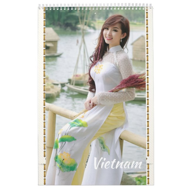 Ao Dai Traditionellt Vietnam Kalender (Omslag)