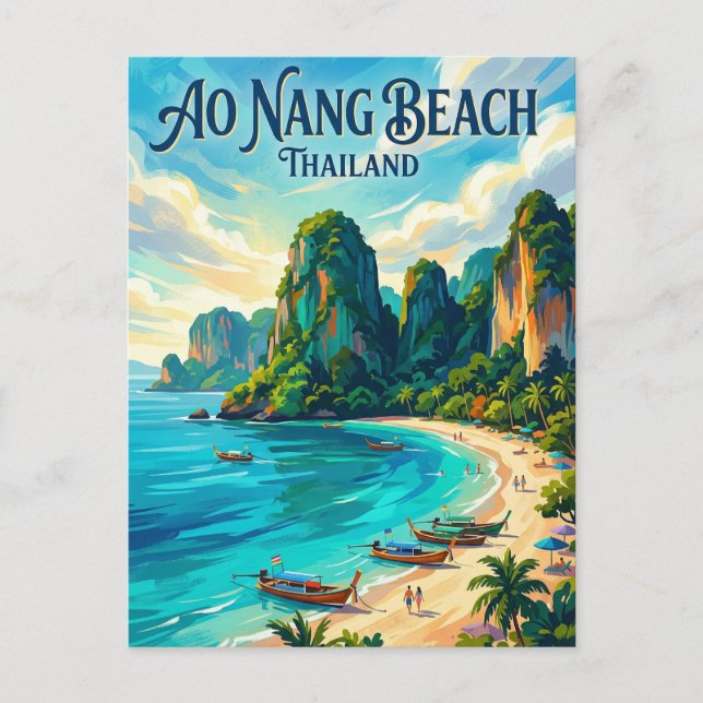 Ao Nang-stranden Thailand Vykort (Framsida)