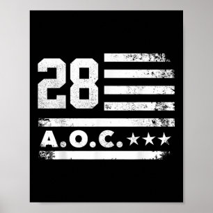 Aoc 2028 A.o.c. 2028 for President American Flagga Poster