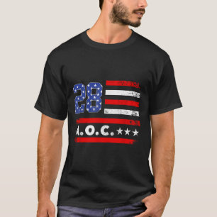 Aoc 2028 A.o.c. 2028 for President American Flagga T Shirt
