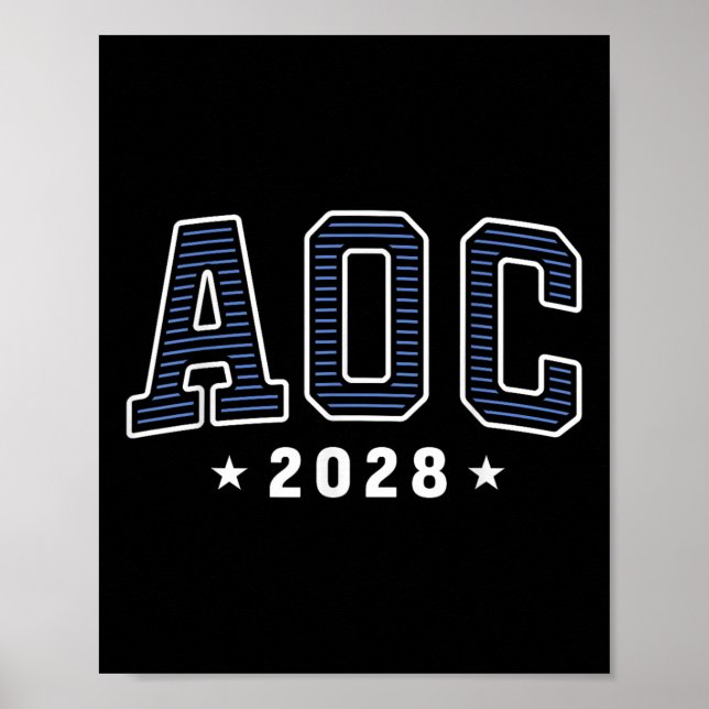 Aoc 2028 Simple Preppy Varsity Poster (Framsidan)