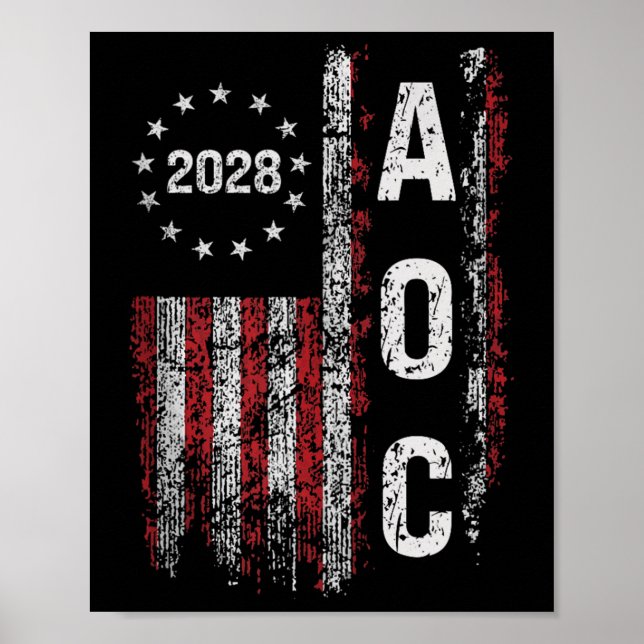 Aoc Alexandria Ocasio Cortez 2028 till president E Poster (Framsidan)
