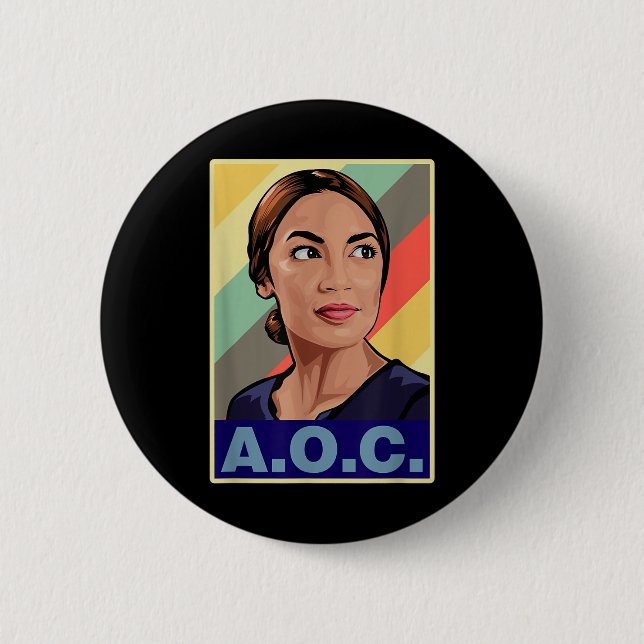 Aoc Alexandria Ocasio-cortez First Female Presiden Knapp (Framsida)