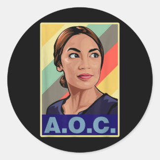Aoc Alexandria Ocasio-cortez First Female Presiden Runt Klistermärke