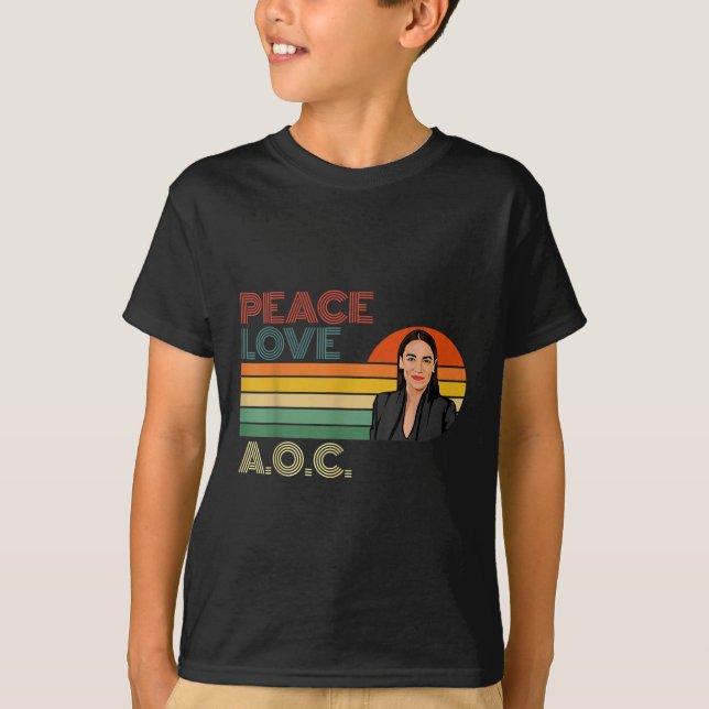 Aoc Alexandria Ocasio-cortez First Female Presiden T Shirt (Framsida)