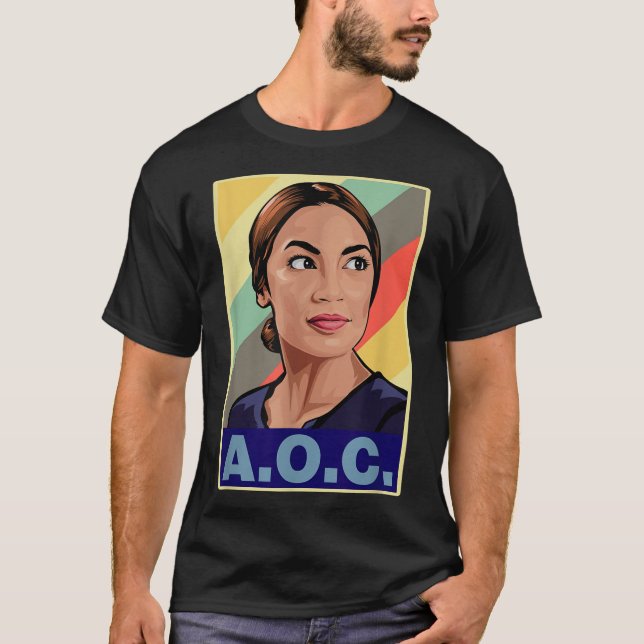 Aoc Alexandria Ocasio-cortez First Female Presiden T Shirt (Framsida)