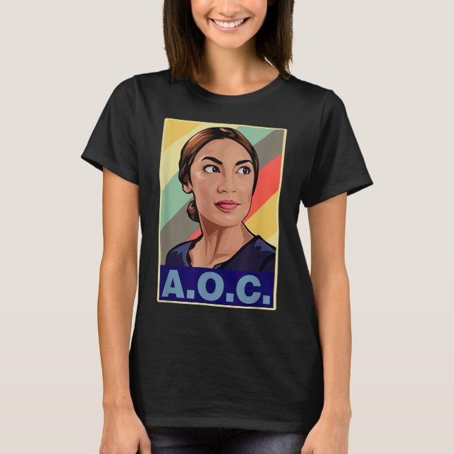 Aoc Alexandria Ocasio-cortez First Female Presiden T Shirt (Framsida)