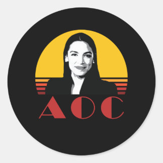 AOC Alexandria Ocasio-Cortez Retro Vintage Runt Klistermärke