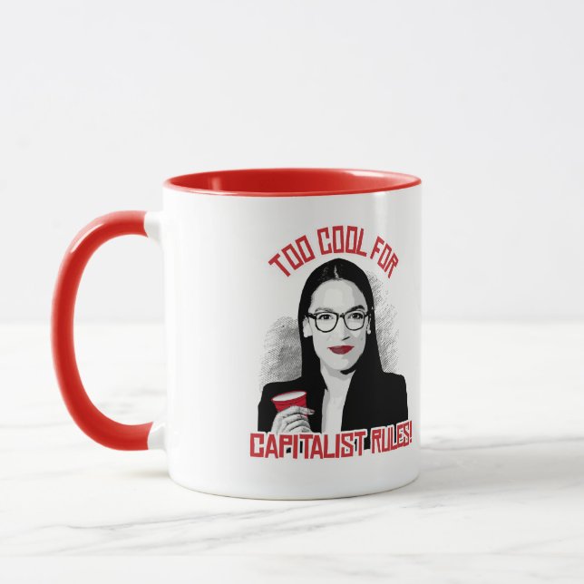 AOC För cool för kapitalistiska regler Mugg (Vänster)