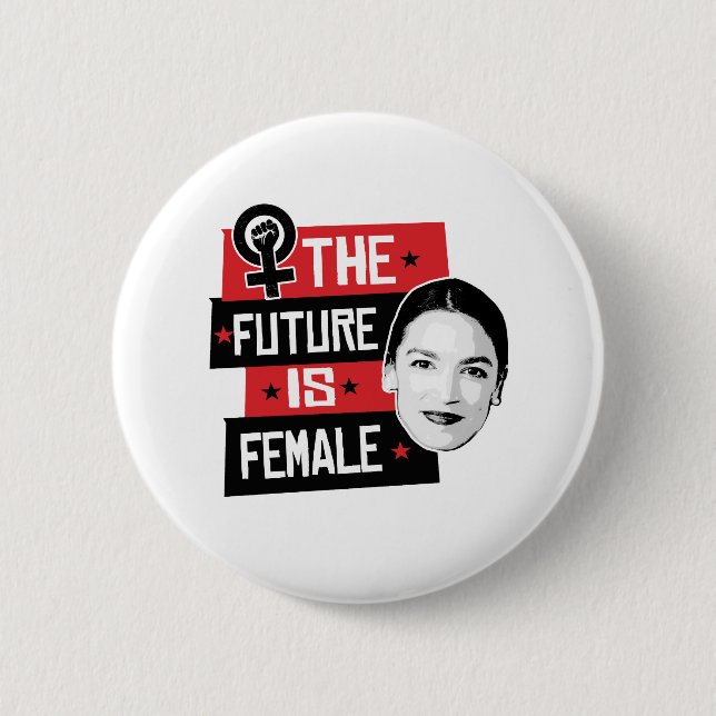 AOC Framtiden är kvinnlig Knapp (Framsida)