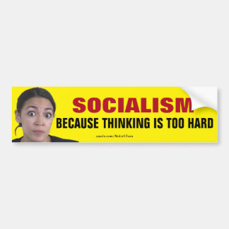AOC-socialism eftersom det är för svårt att tänka Bildekal