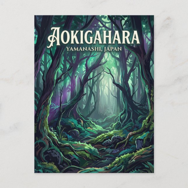 Aokigahara-skogen Japan Vykort (Framsida)