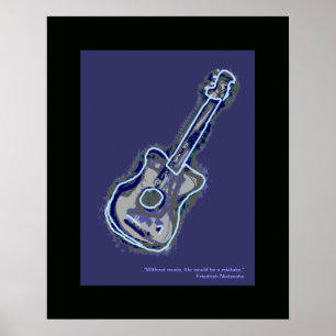 Aokustisk gitarr musikkonsthantare poster