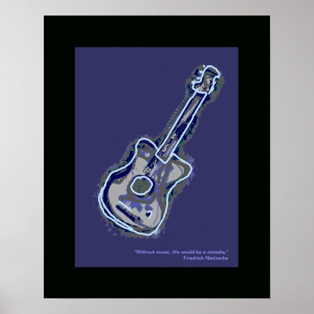 Aokustisk gitarr musikkonsthantare poster (Framsidan)