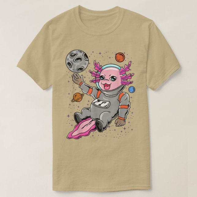 Aolotl Astronaut Planet Space T Shirt (Design framsida)