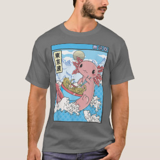 Aolotl Eating Ramen Japan Waves Anime Kawaii Vapor T Shirt