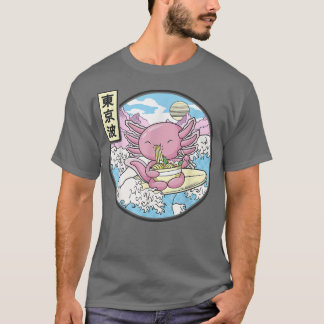 Aolotl Eating Ramen Japan Waves Anime Vaporwave Ka T Shirt