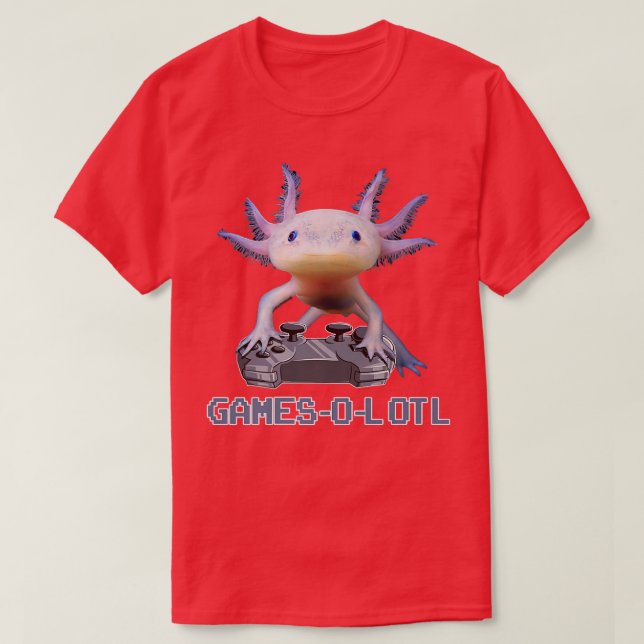 Aolotl Fish Spela videospel WhiteAolotl Lizard  T Shirt (Design framsida)