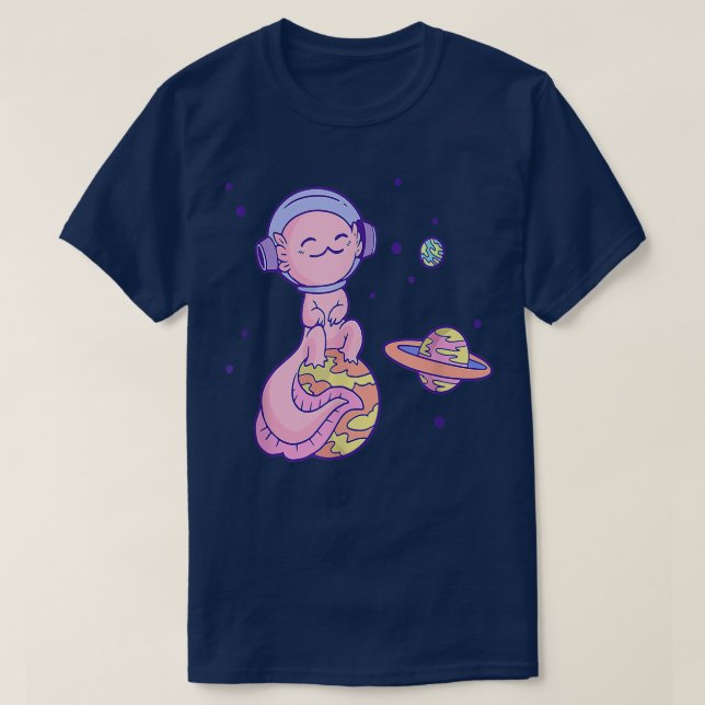 Aolotl Kawaii Space Galay Planets Aolotl Astronaut T Shirt (Design framsida)